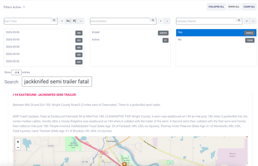 Dynamic Search: key words, context, date, time, location